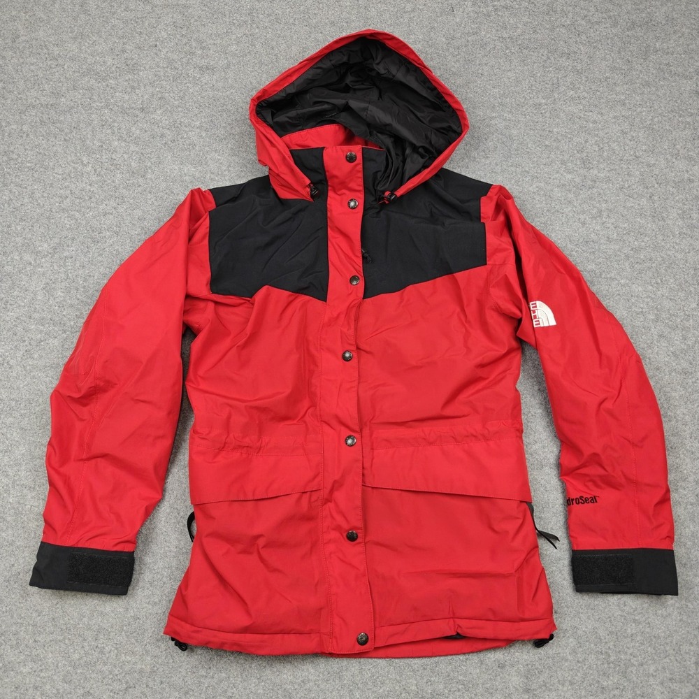 The North Face Jacket Womens Medium Red HydroSeal Hooded Rain Coat Zip